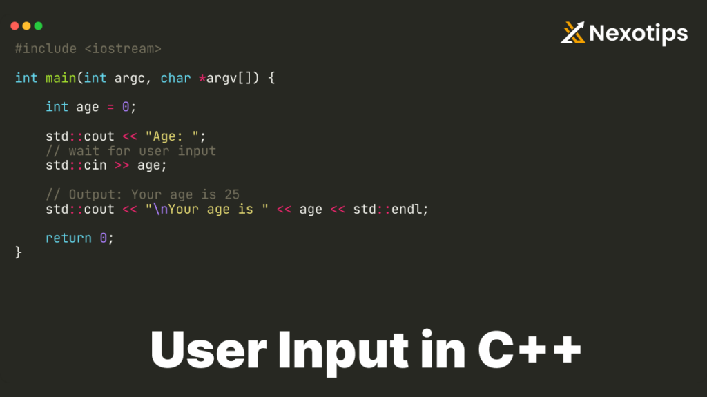 User Input in C++